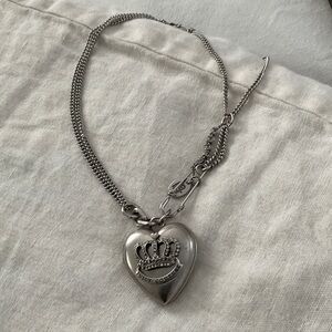 Juicy Couture Silver Crown Heart Necklace